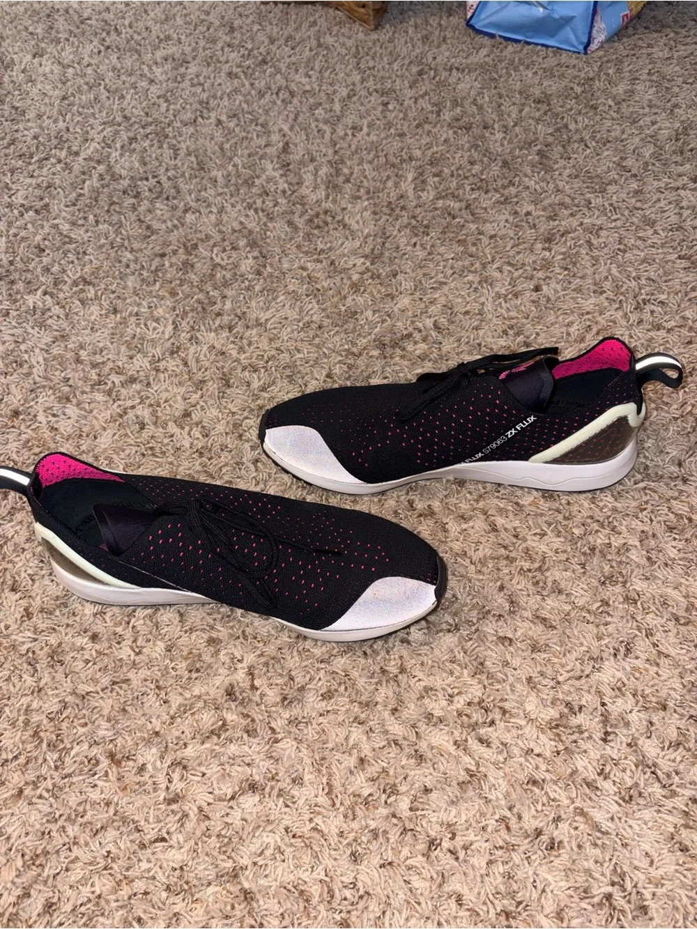 adidas | Black and Pink Slip-On Athletic Sneakers